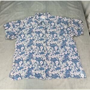 Stunt Collections 100% Silk Floral Vintage 90's Button Up Shirt 3XL Scroll Print